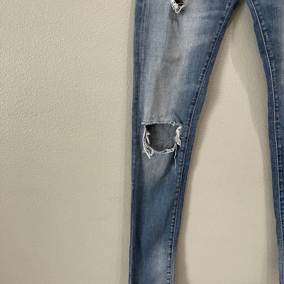 Ralph Lauren Denim & Supply Morgan Skinny Distressed Destroyed Jeans Size 27x32 - Picture 3 of 11